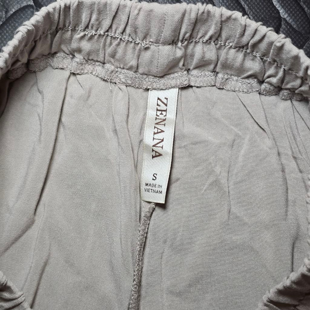Women's ZENANA Beige Wide Leg Pants Set S - Picture 8 of 8